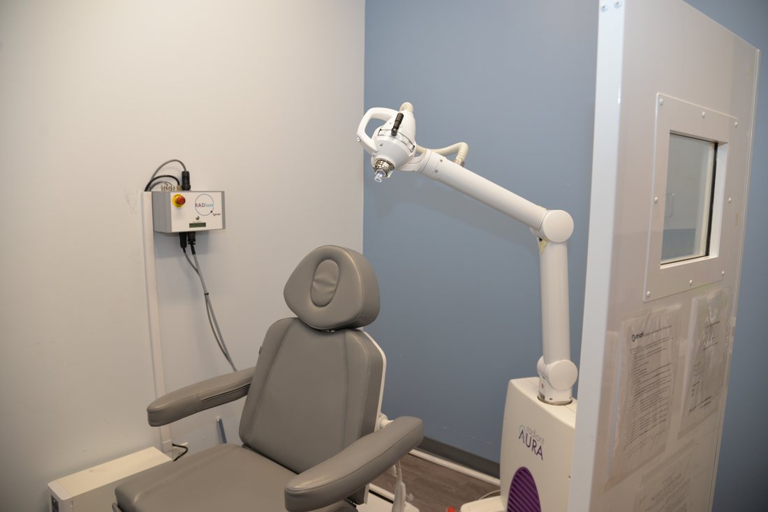 Xstrahl RADiant Aura radiation therapy suite for non-surgical skin cancer treatment at Elect Dermatology in New Braunfels, TX
