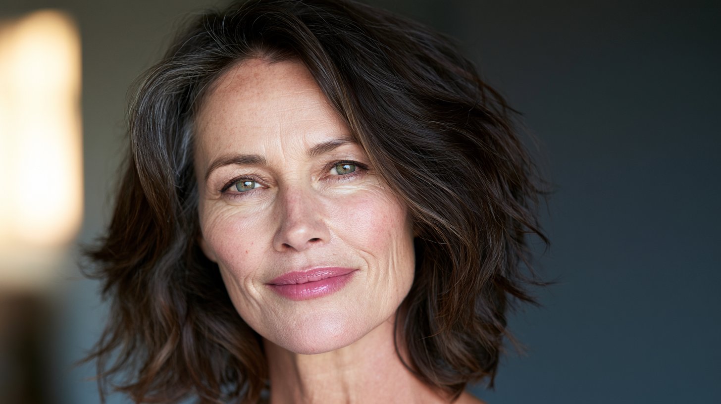 Woman in her fifties with smooth, natural-looking skin after Jeuveau (Botox-type) treatment in New Braunfels TX