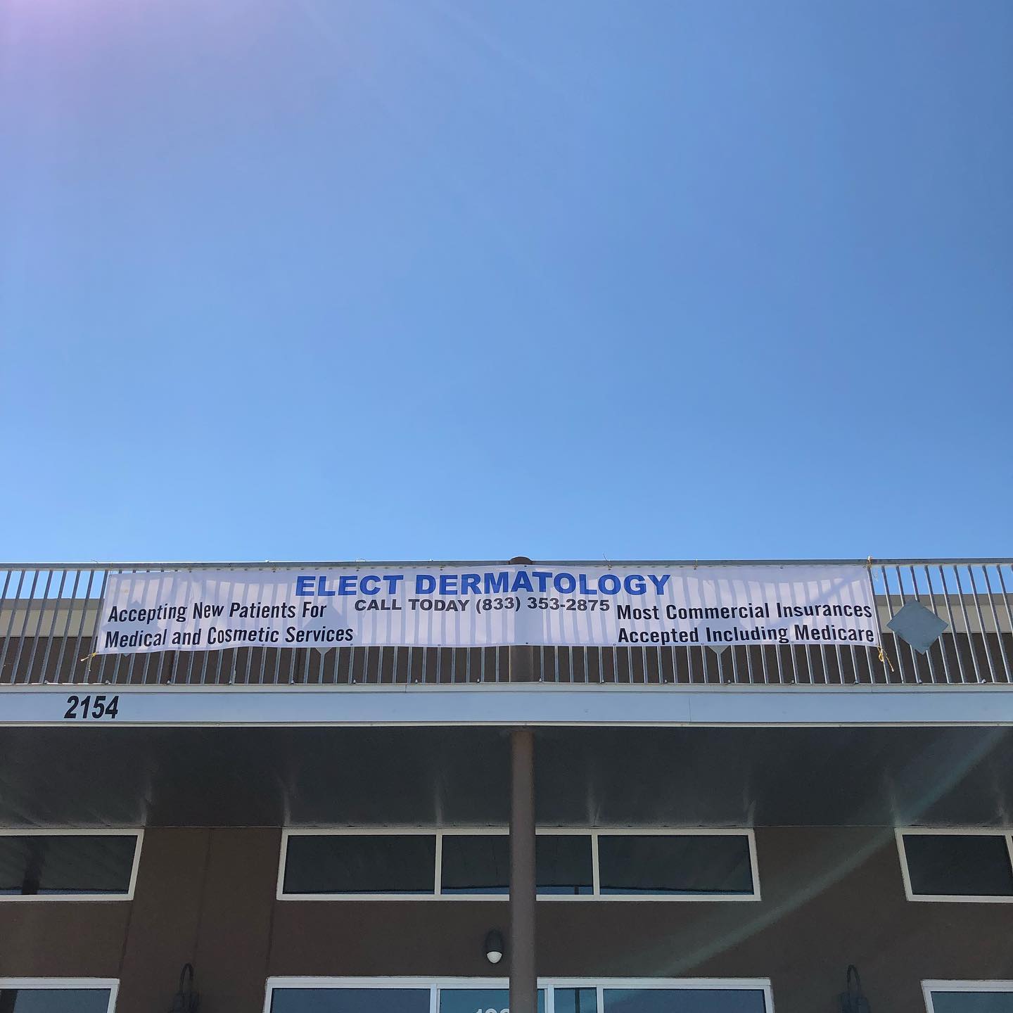 Exterior of the Elect Dermatology office building at 2154 Gabriels Place, New Braunfels TX