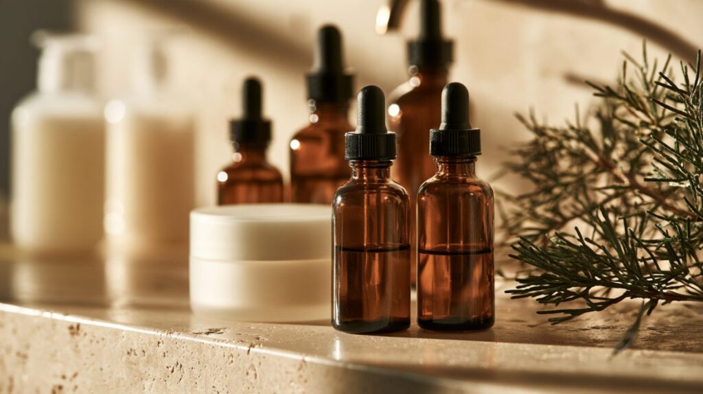 medical grade skincare serums versus drugstore lotion bottles — New Braunfels dermatologist